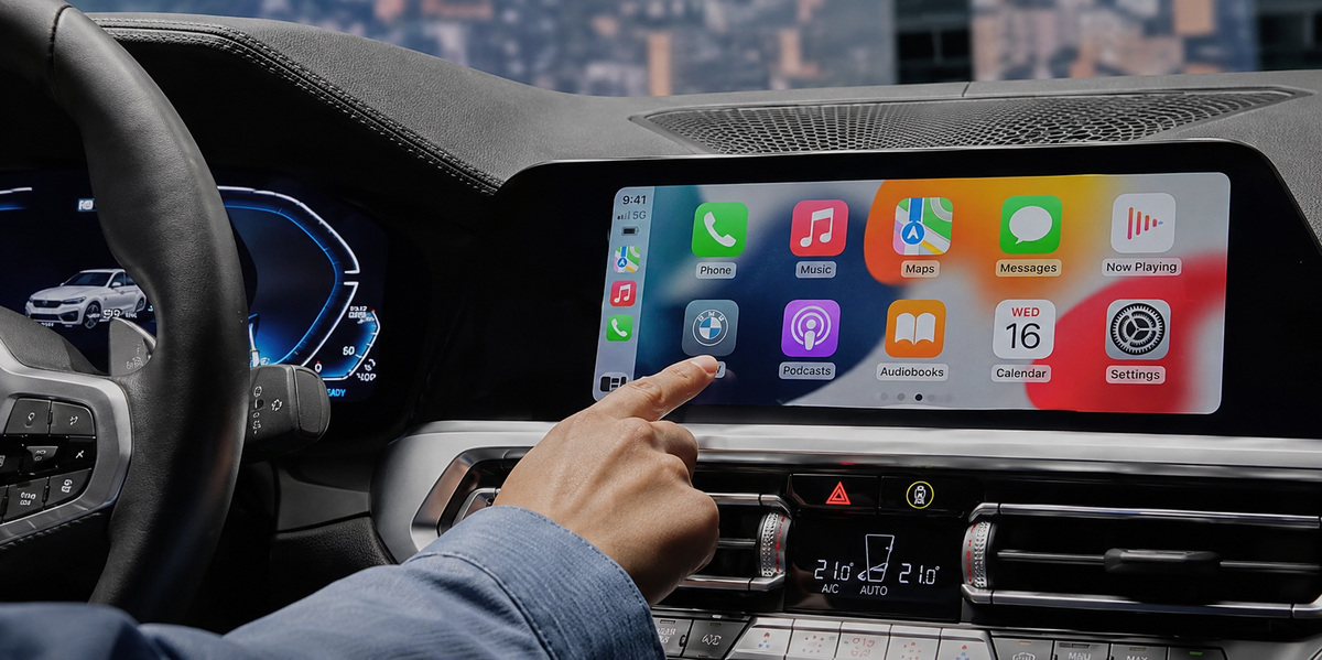 Apple CarPlay affiché sur l'écran d'origine d'une voiture Sur votre écran d'origine