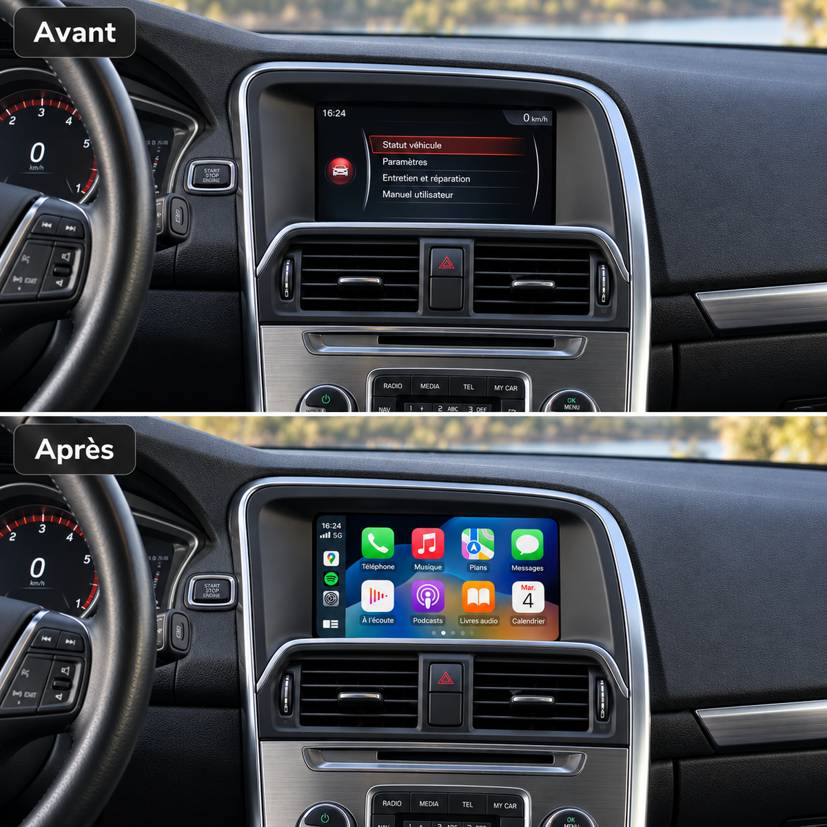 Boîtier CarPlay Volvo (2015-2019) - Sans Fil - Android Auto