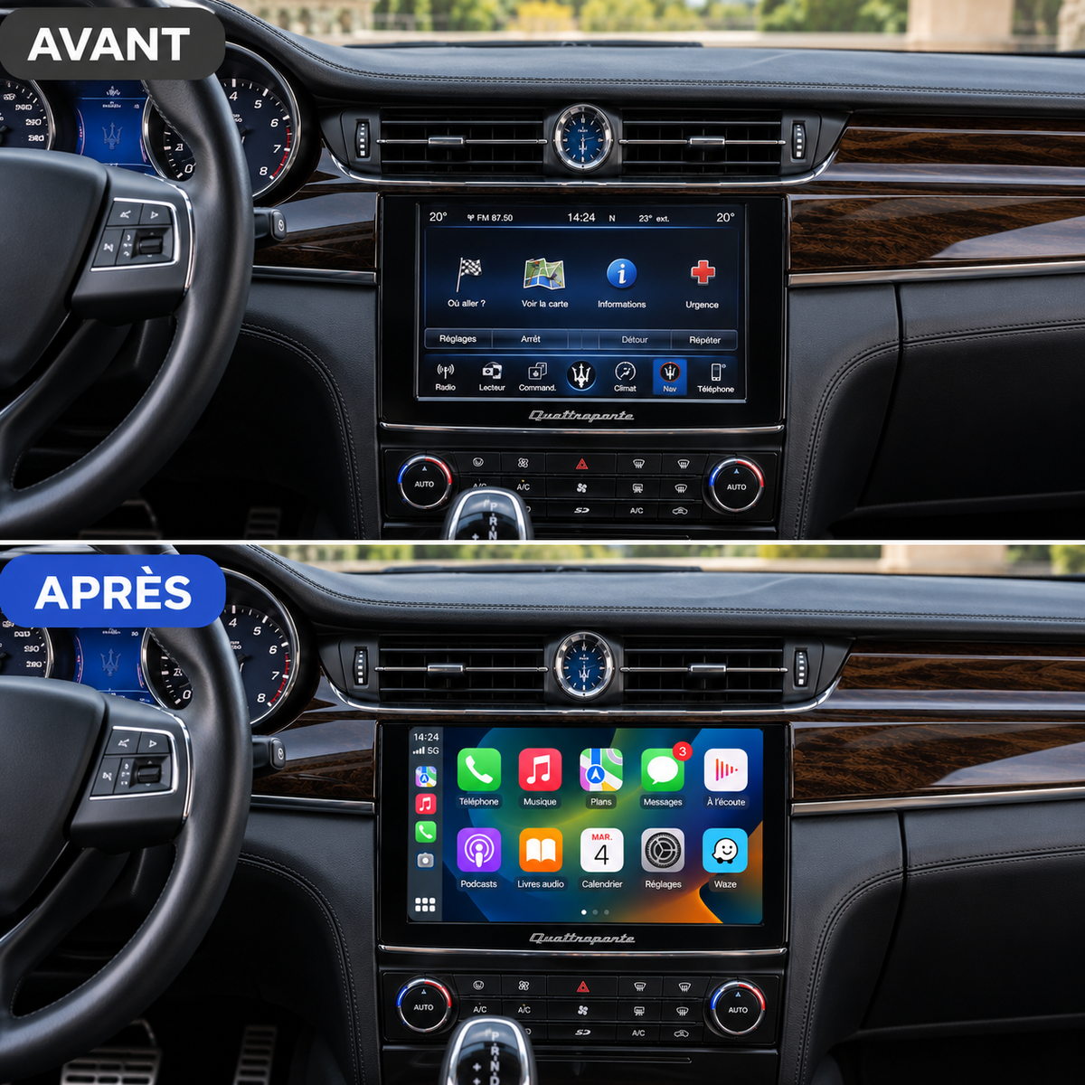 Boîtier CarPlay Maserati (2013-2017) - Sans Fil - Android Auto