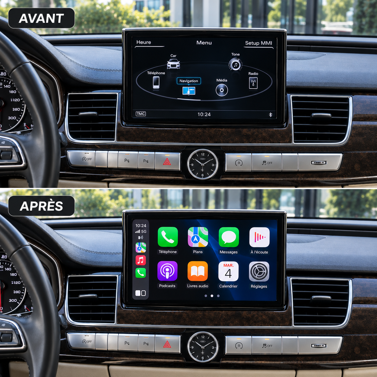 Boîtier CarPlay Audi A8 (2010-2017) - Sans Fil - Android Auto