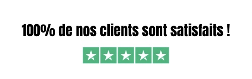 Bannière défilante affichant 100% de clients satisfaits