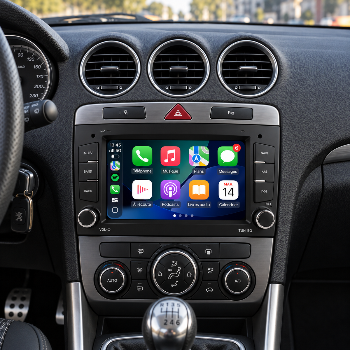 Écran CarPlay Peugeot 308, 408 & RCZ (2007-2013) - Sans Fil - Android Auto