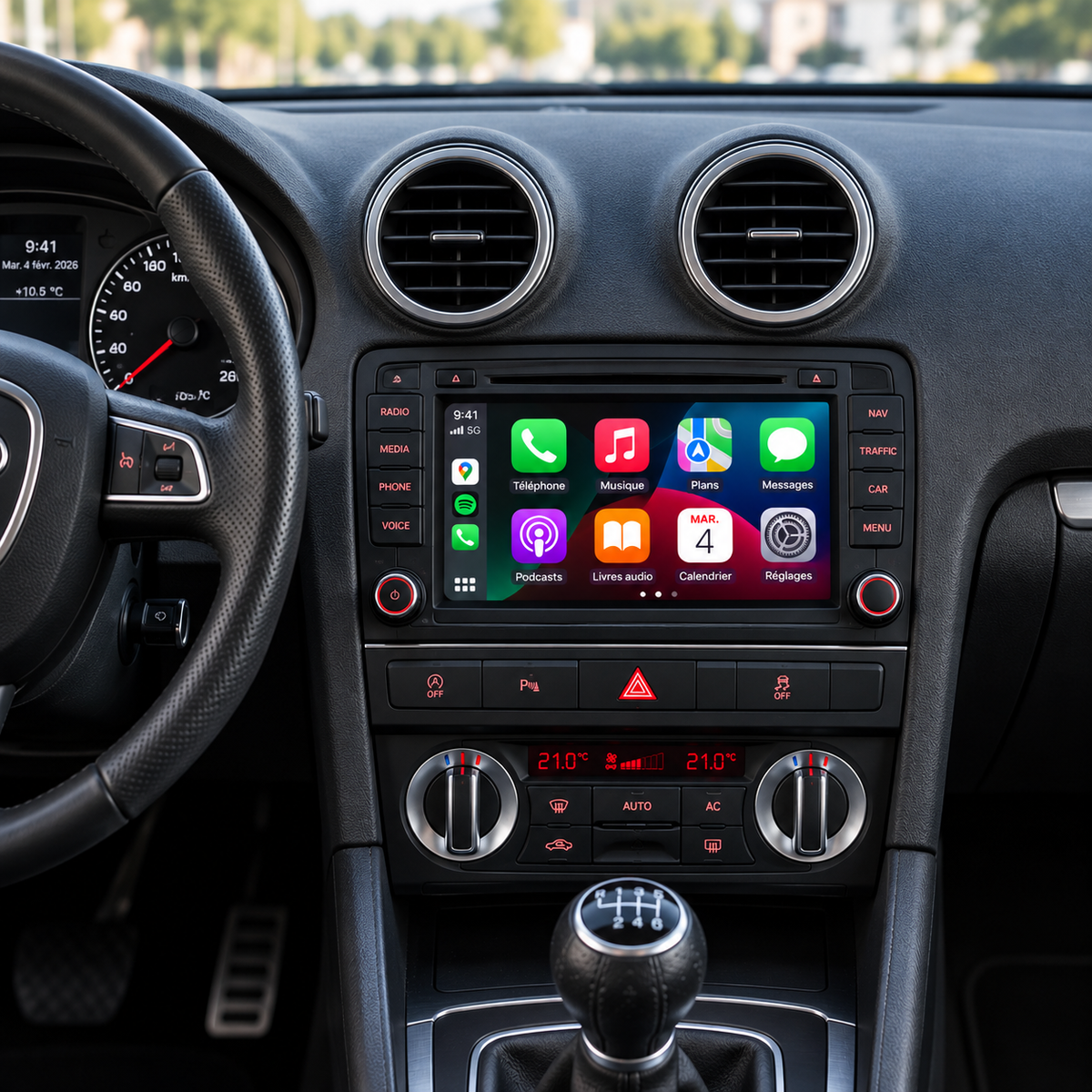 Écran CarPlay Audi A3 8P (2003-2012) - Sans Fil - Android Auto