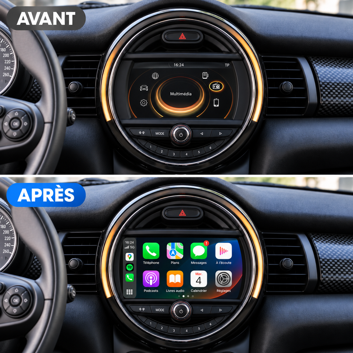 Boîtier CarPlay MINI (2013-2017) - Sans Fil - Android Auto