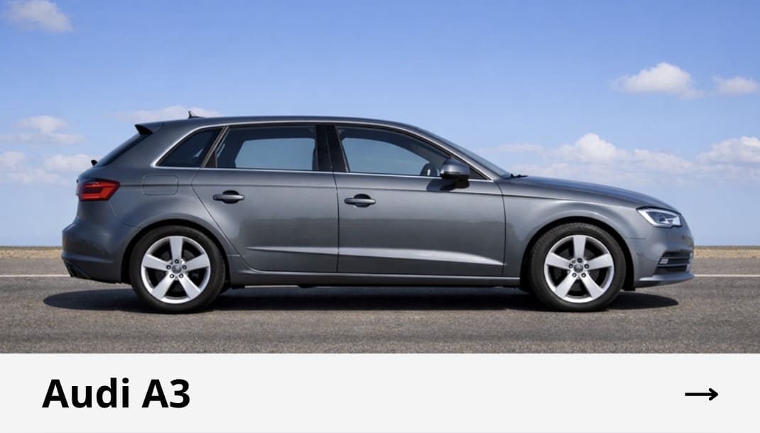 Audi A3 vue de profil, modèle de voiture compatible avec boîtier CarPlay