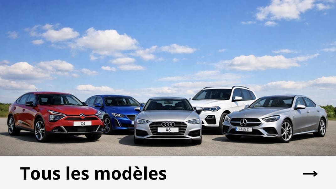 Plusieurs voitures de marques différentes représentant l’ensemble des modèles disponibles avec les boîtiers CarPlay